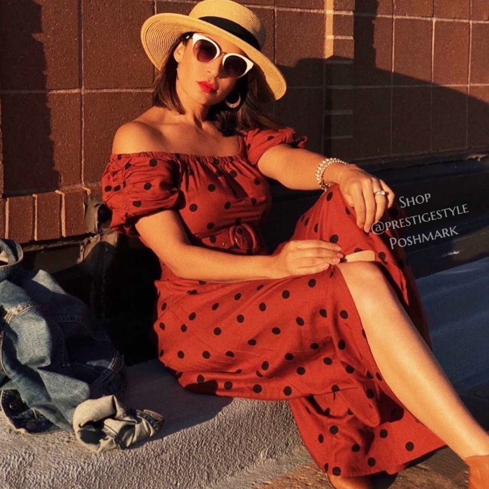 Anthropologie Lucienne Polka Dot Maxi Dress Petite - Picture 7 of 11